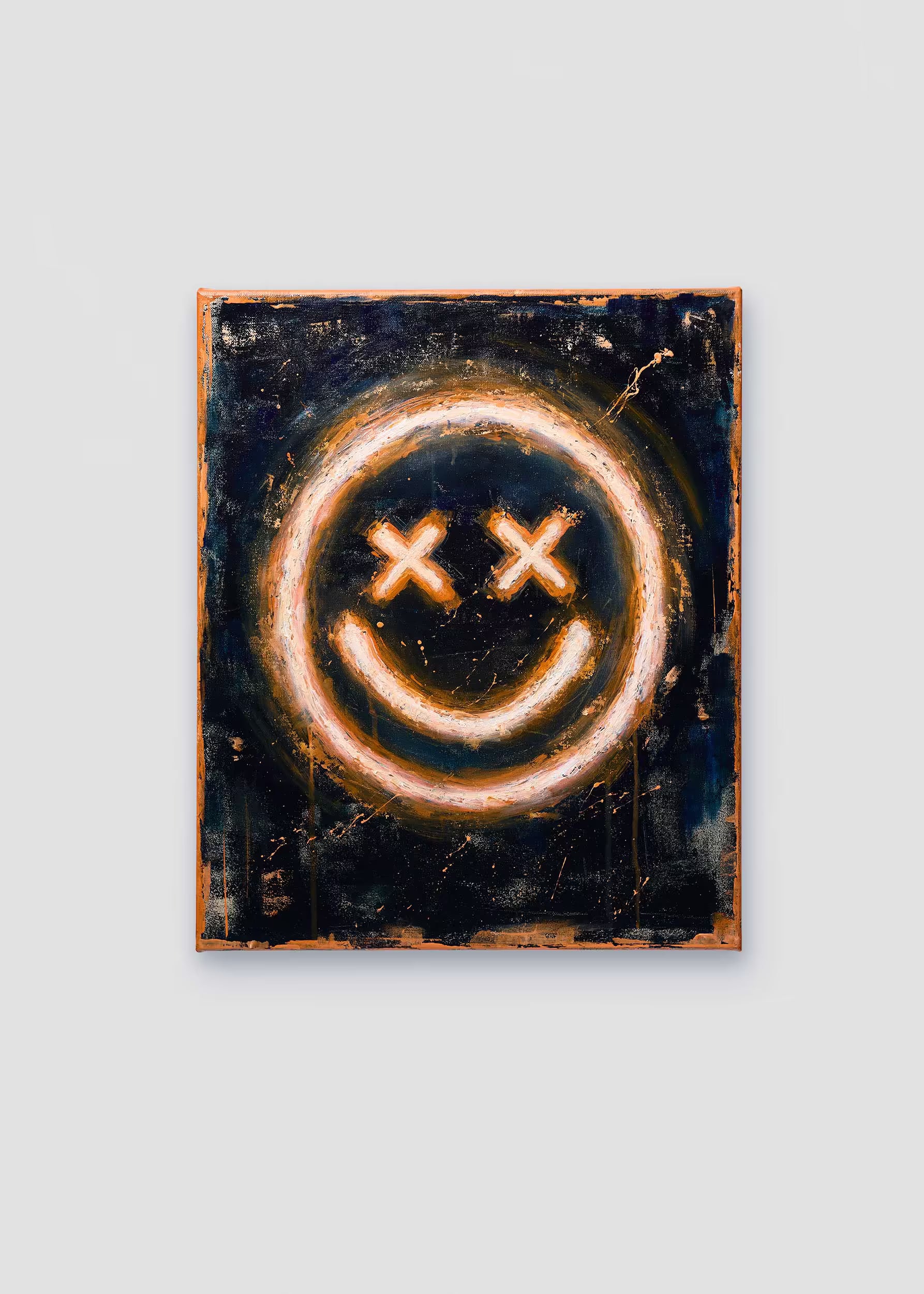 Pintura original Smiley Crystal Peppers — vista frontal, acrílico y óleo sobre lienzo 40×50cm