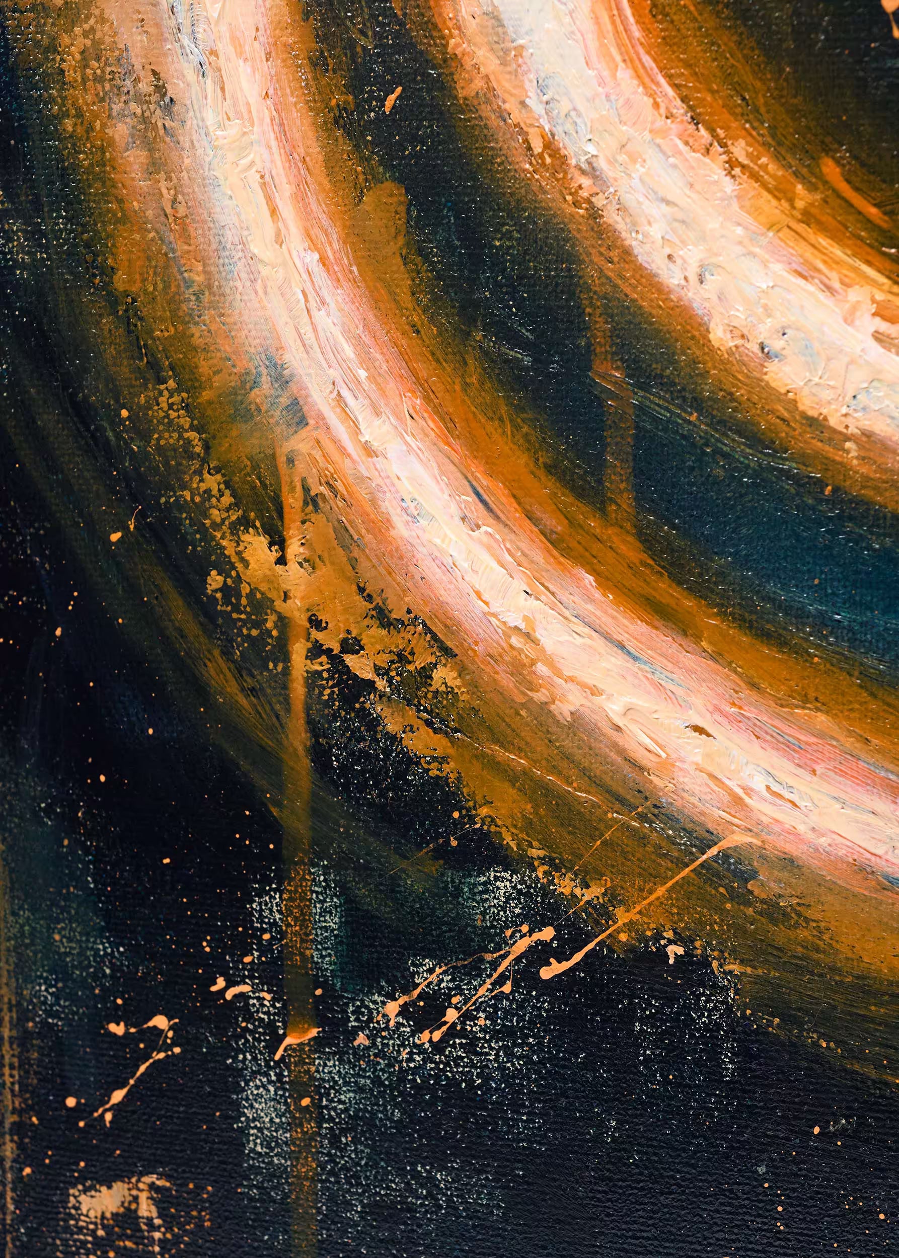 Detalle del círculo y ojos XX — pintura original Smiley Crystal Peppers, técnica mixta sobre lienzo