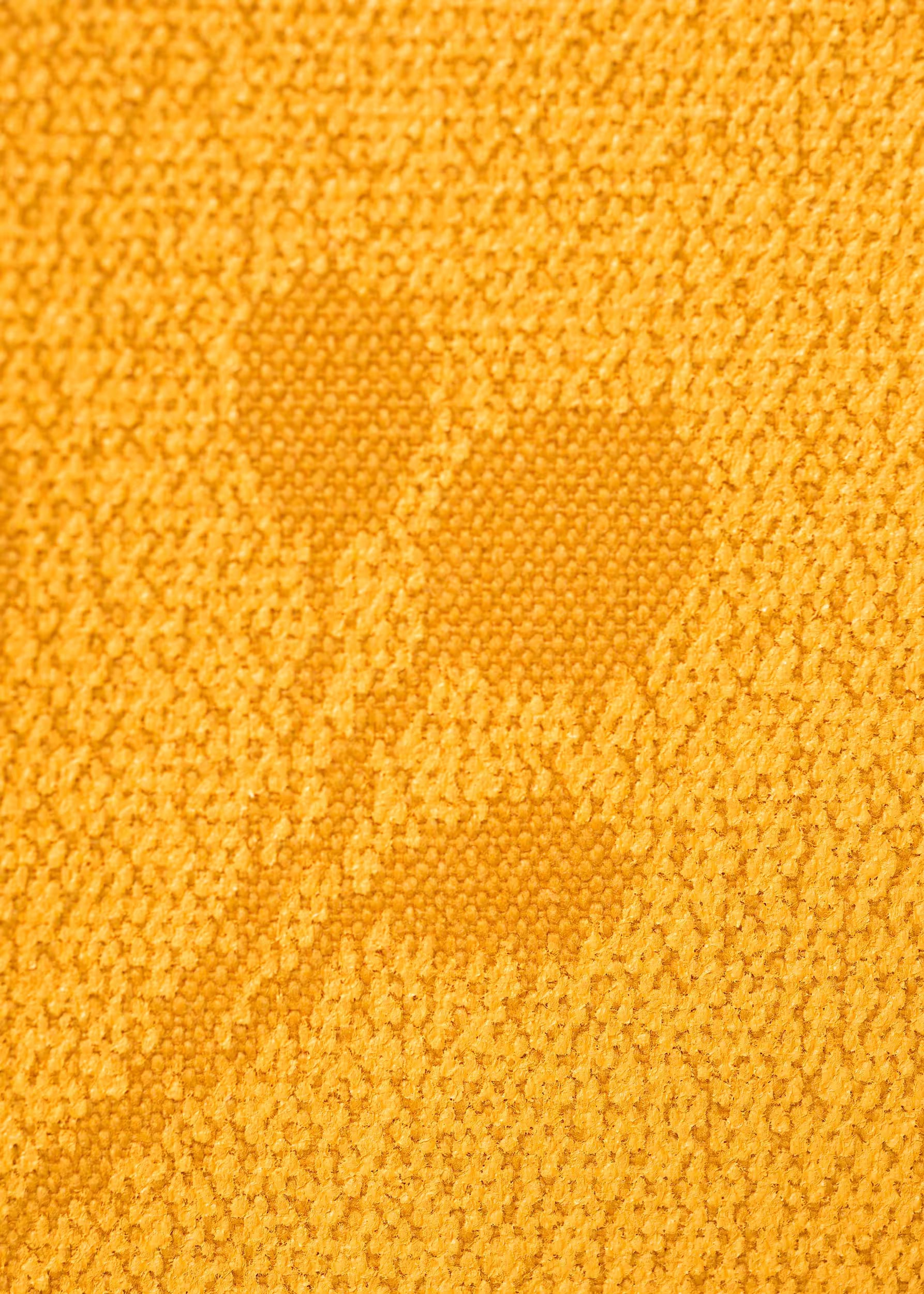 Macro textura del algodón orgánico teñido ocre del tote bag Gold Nugget Crystal Peppers — 340 g/m²